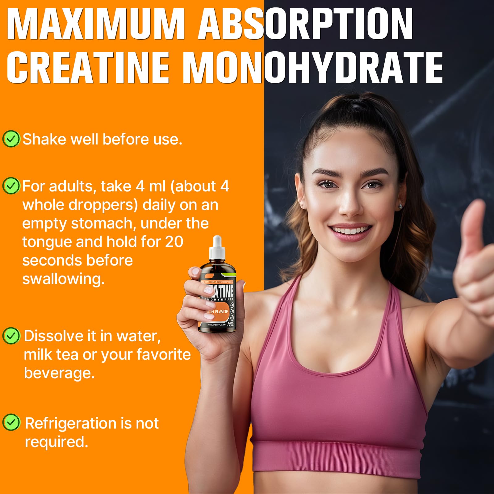 Fubkerm Liquid Creatine Monohydrate 60ml packaging details