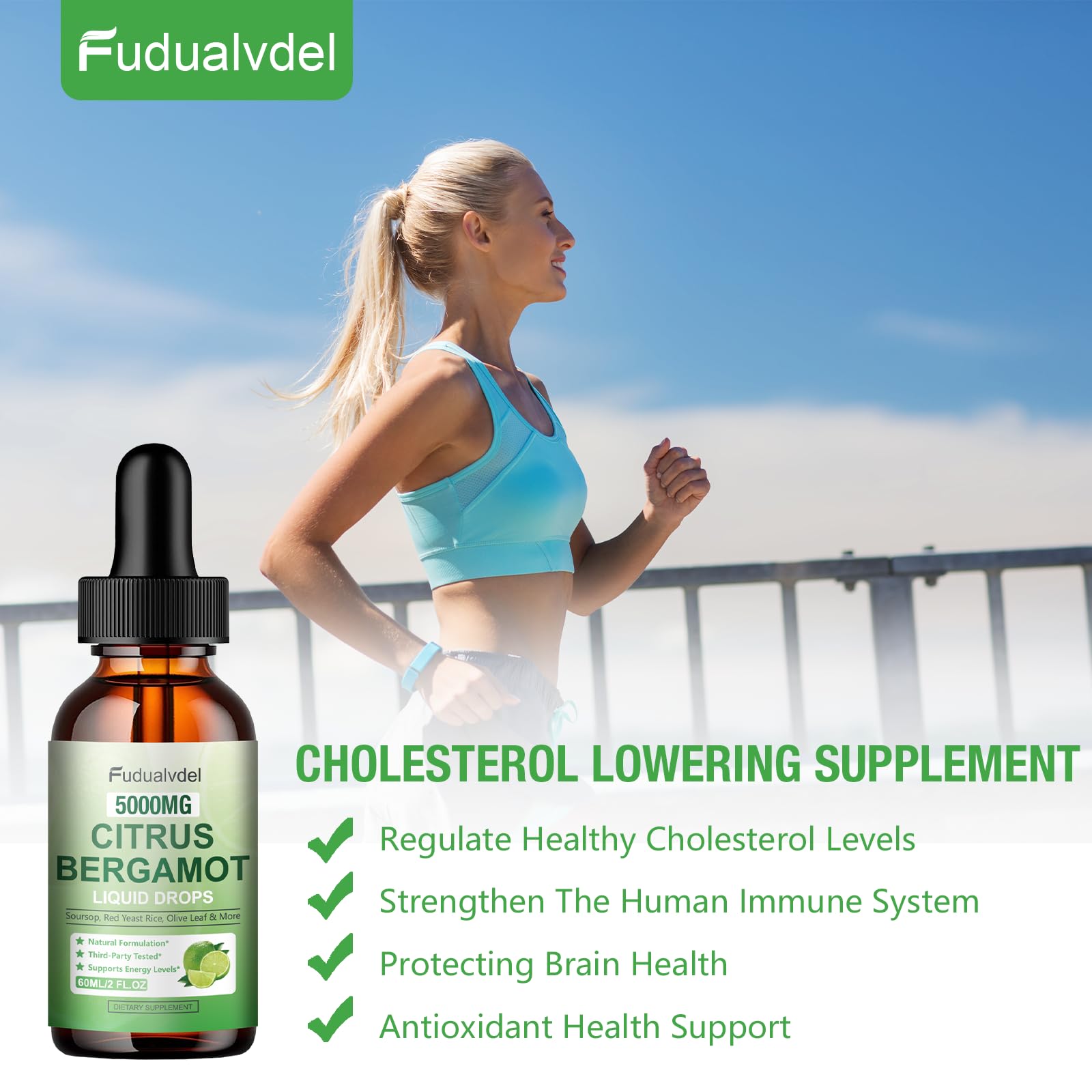 Fudualvdel Citrus Bergamot Liquid Drops in a glass of water