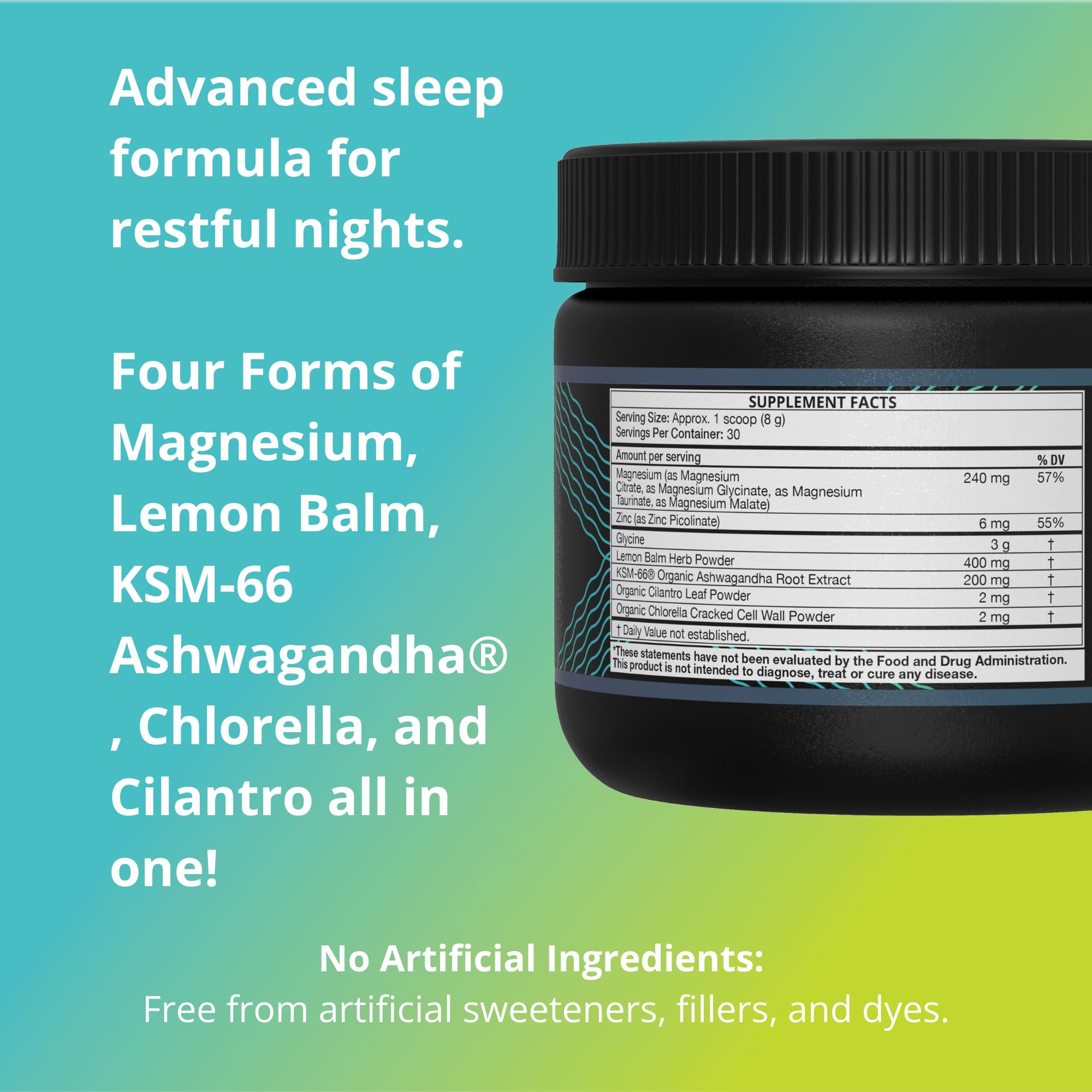 Fuel 4 Ever Sleep Berry Powder side view showing ingredients