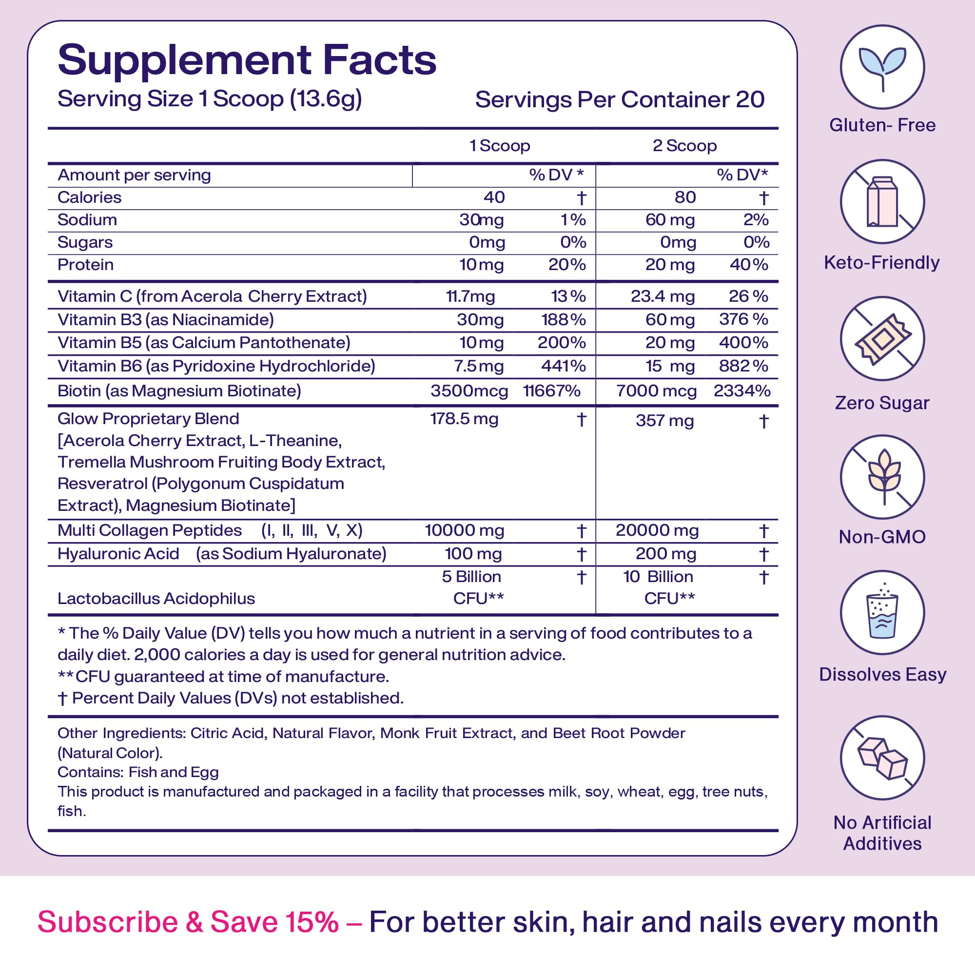 Fuel Collagen Peptides Powder 320g ingredients list