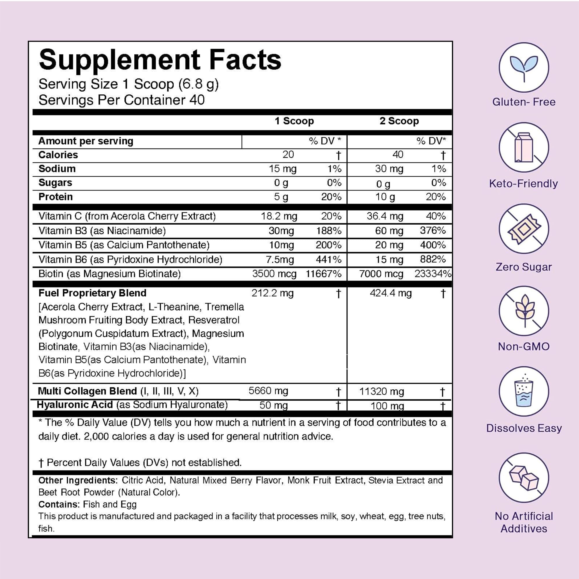 Fuel Collagen Supplement 11-in-1 Blend 320g serving suggestion
