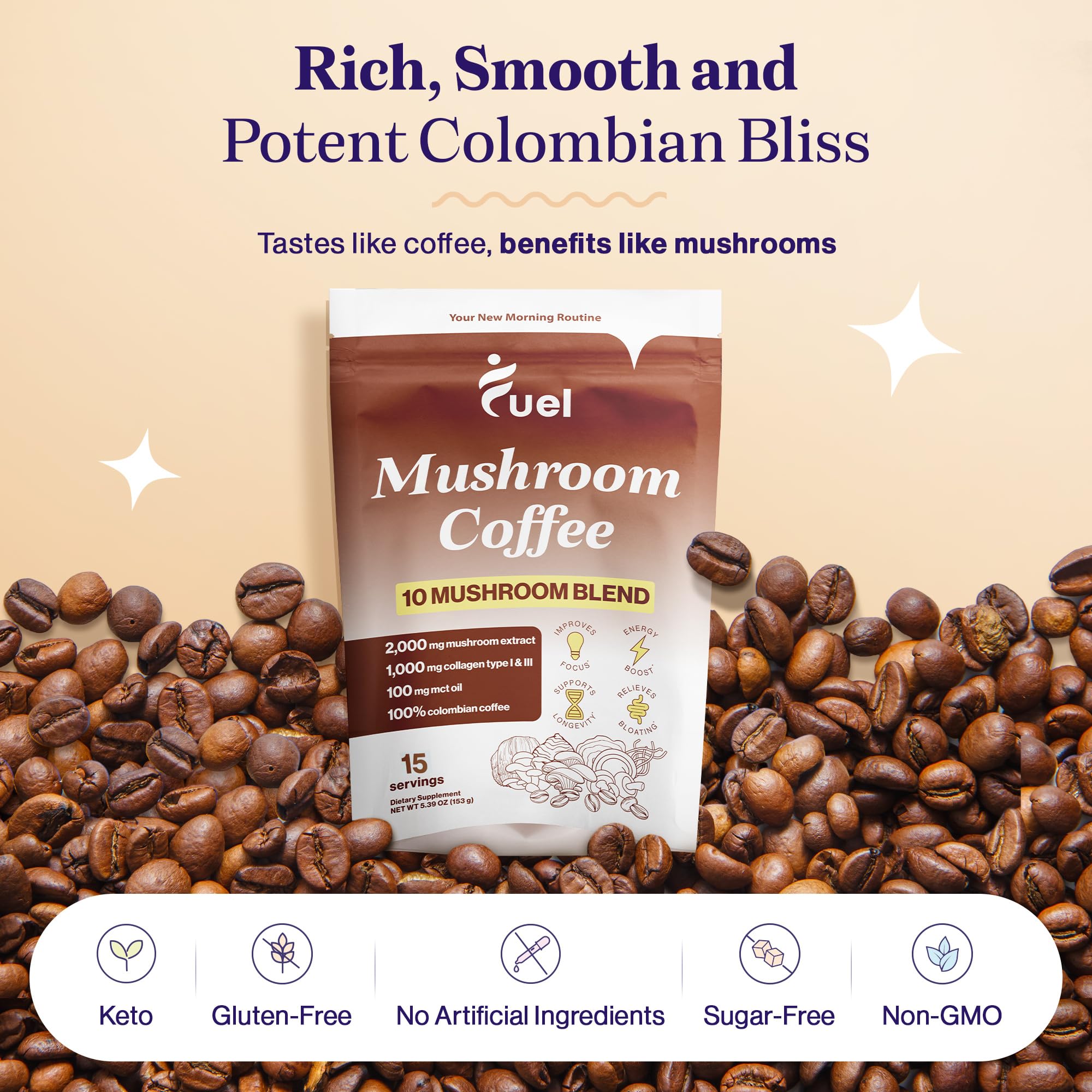 Fuel Organic Mushroom Coffee in a lifestyle setting