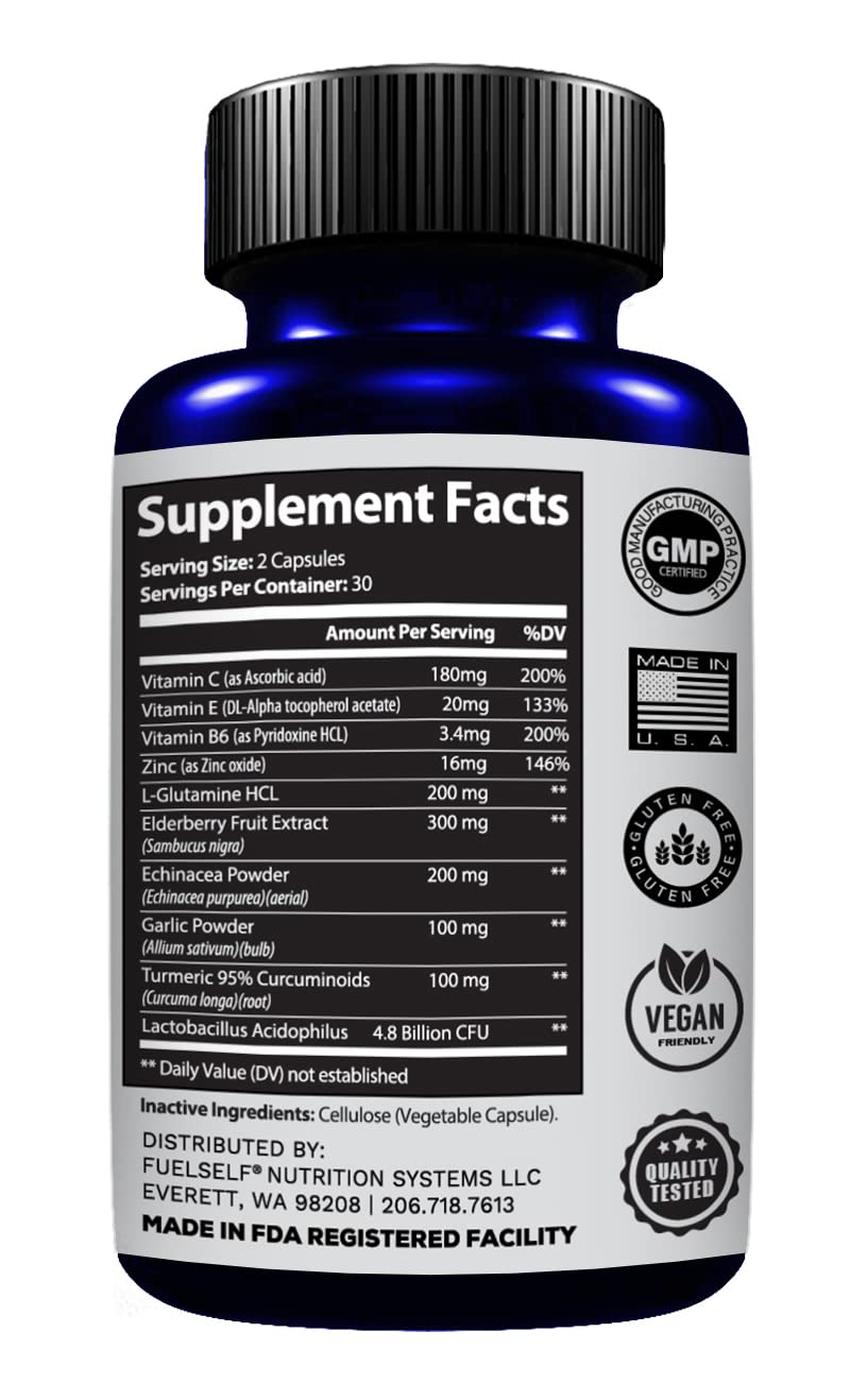 FuelSelf Elderberry Supplement bottle side view