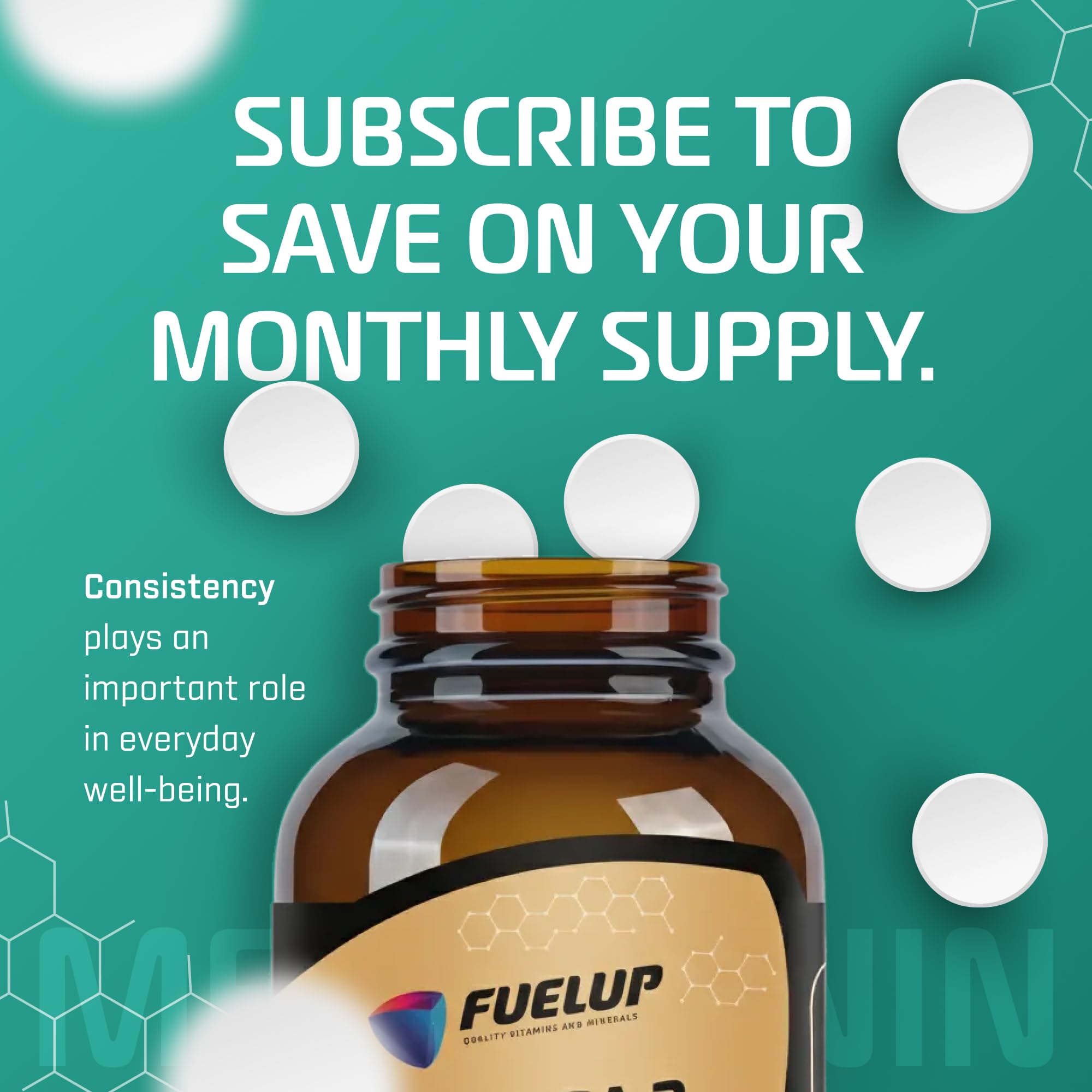 Fuelup Melatonin 5 mg tablets in a hand