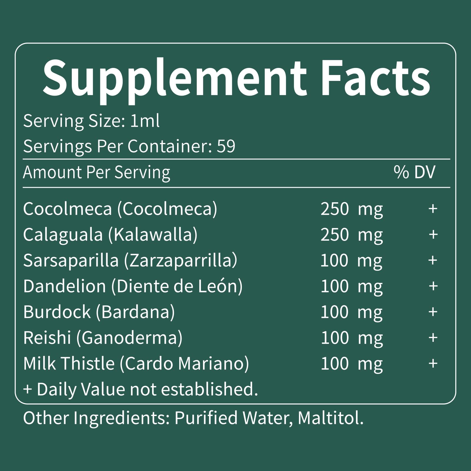 Fuenvegtal daily wellness & Herbal Drop bottle back view