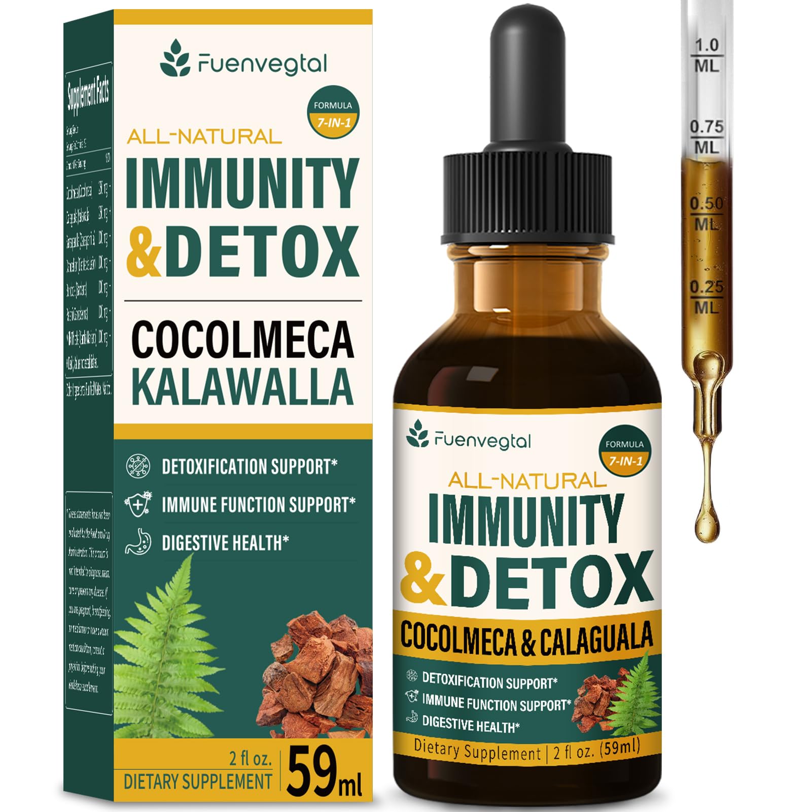 Fuenvegtal daily wellness & Herbal Drop bottle front view