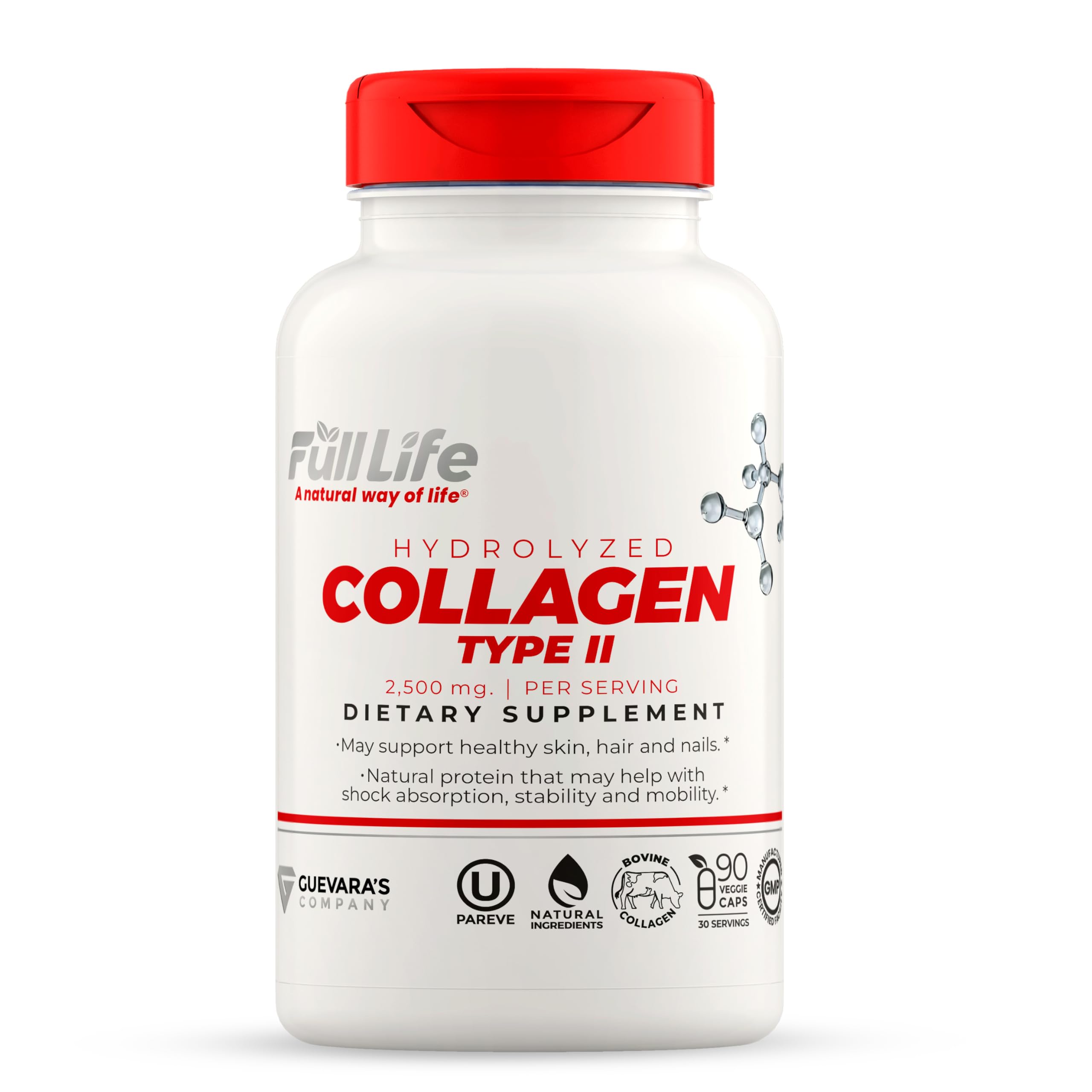 Full Life Hydrolyzed Collagen Capsules bottle front view