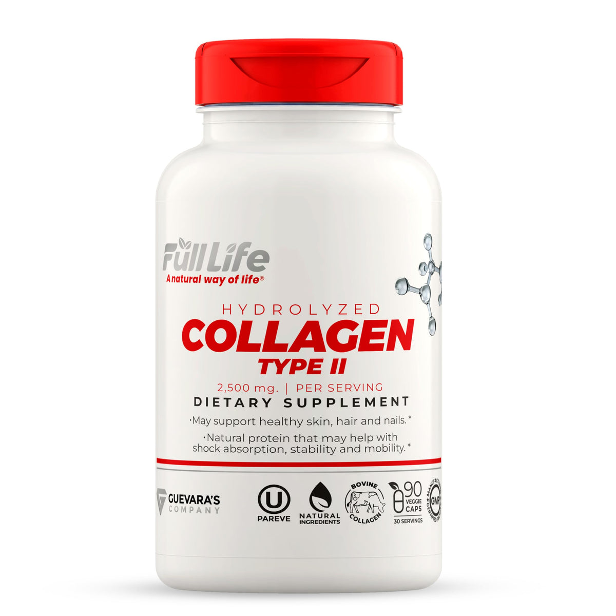 Full Life Hydrolyzed Collagen Capsules bottle front view