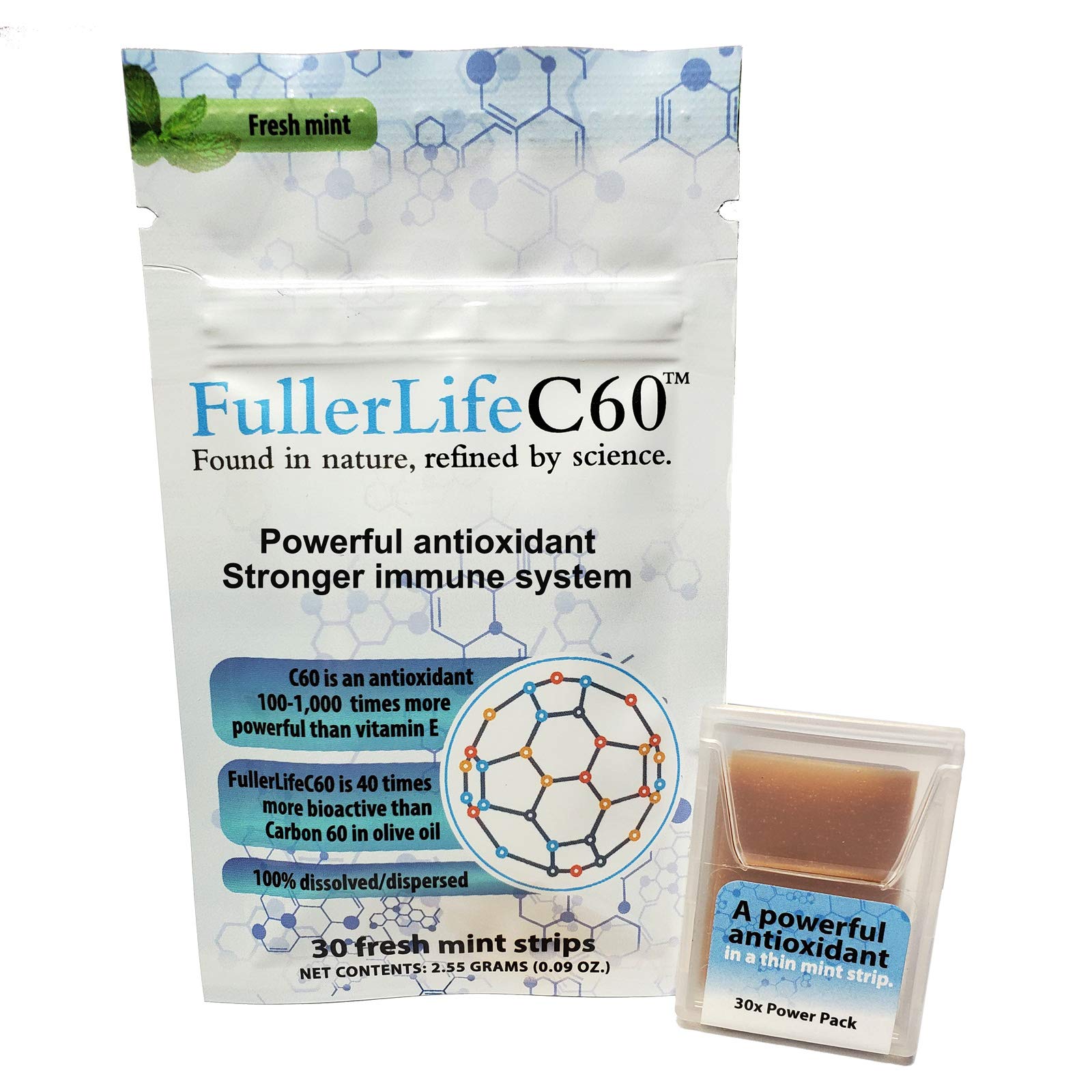 FullerLifeC60 Carbon 60 Antioxidant Strips front view