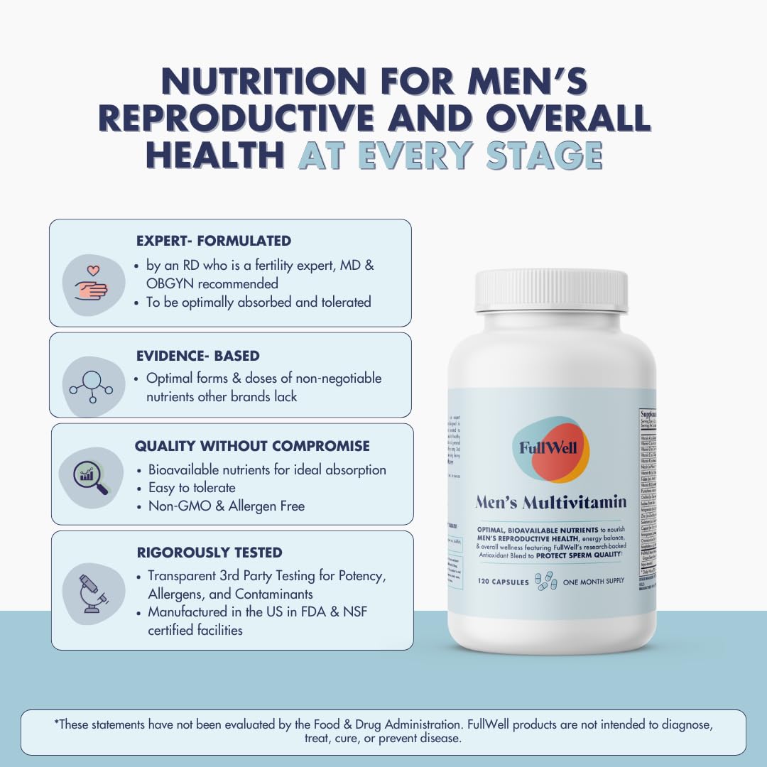 FullWell Men's Multivitamin capsules on a wooden surface