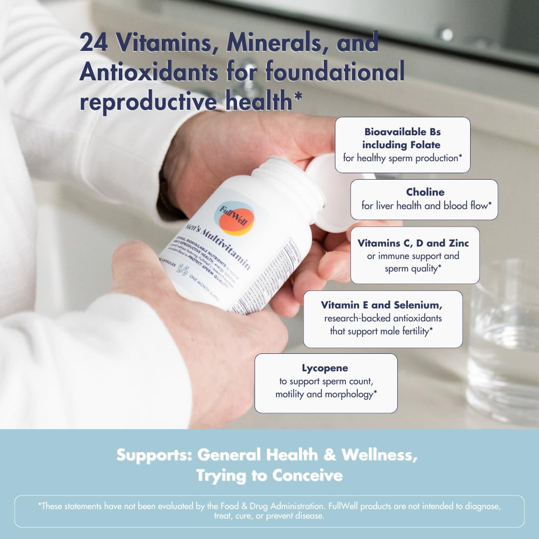 FullWell Men's Multivitamin nutritional information label