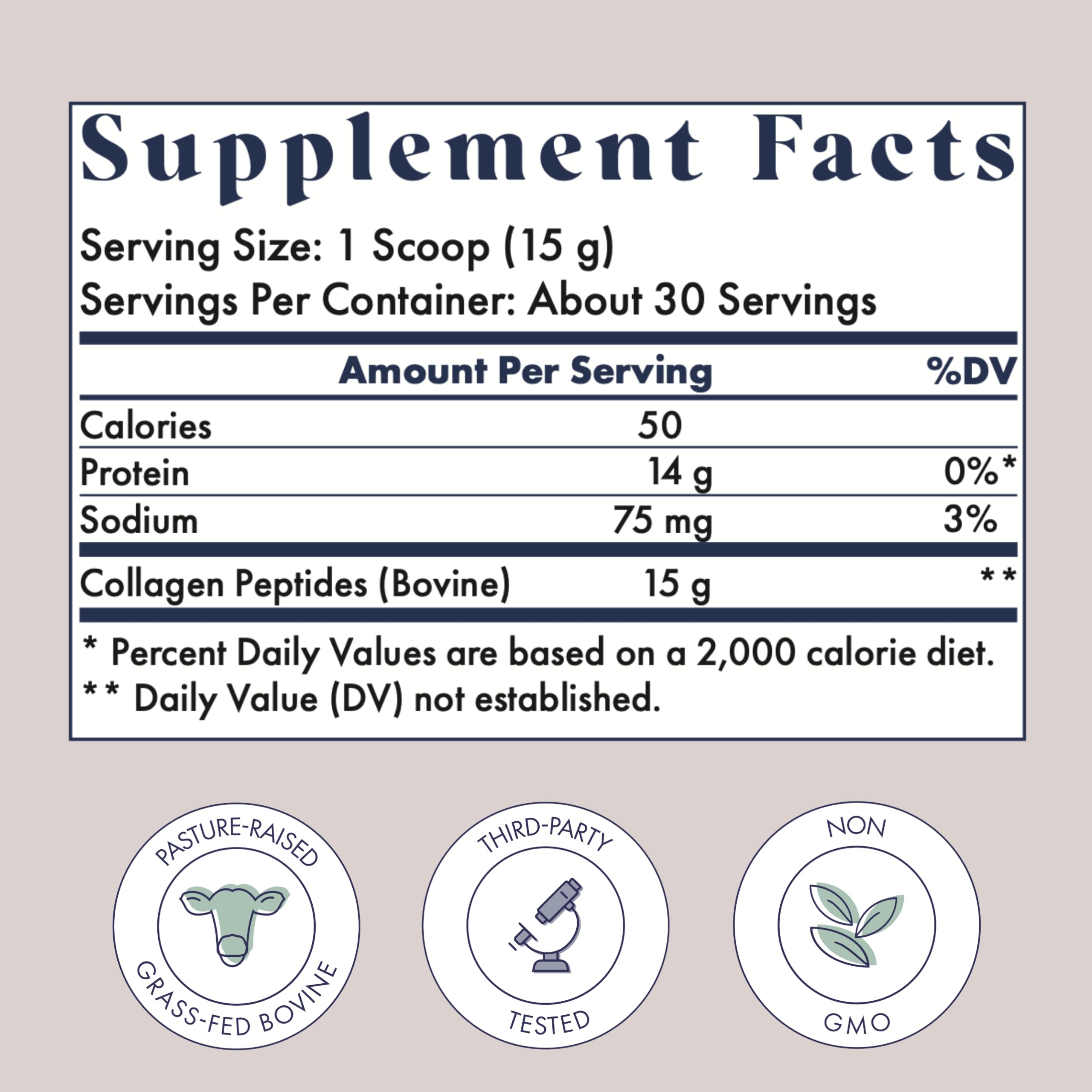 FullWell Unflavored Collagen Peptides Powder side view