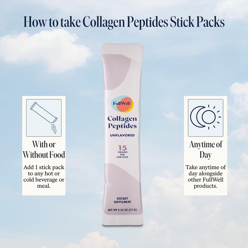FullWell Unflavored Collagen Peptides Powder Stick Packs nutritional information