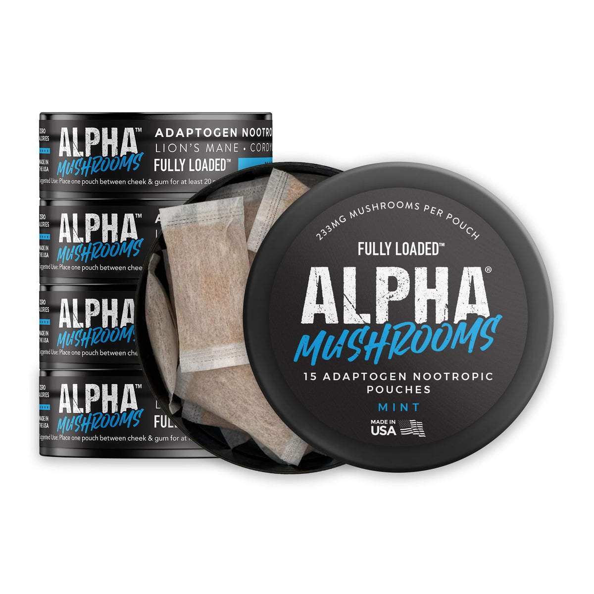 Fully Loaded Bullseye Adaptogen Nootropic Pouches front view