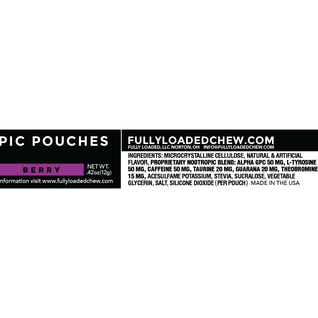 Fully Loaded Bullseye ALPHA Nootropic Pouches back view
