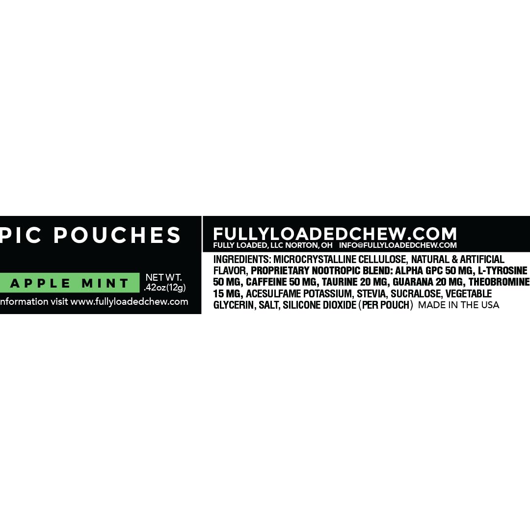 Fully Loaded Bullseye ALPHA Nootropic Pouches ingredients list