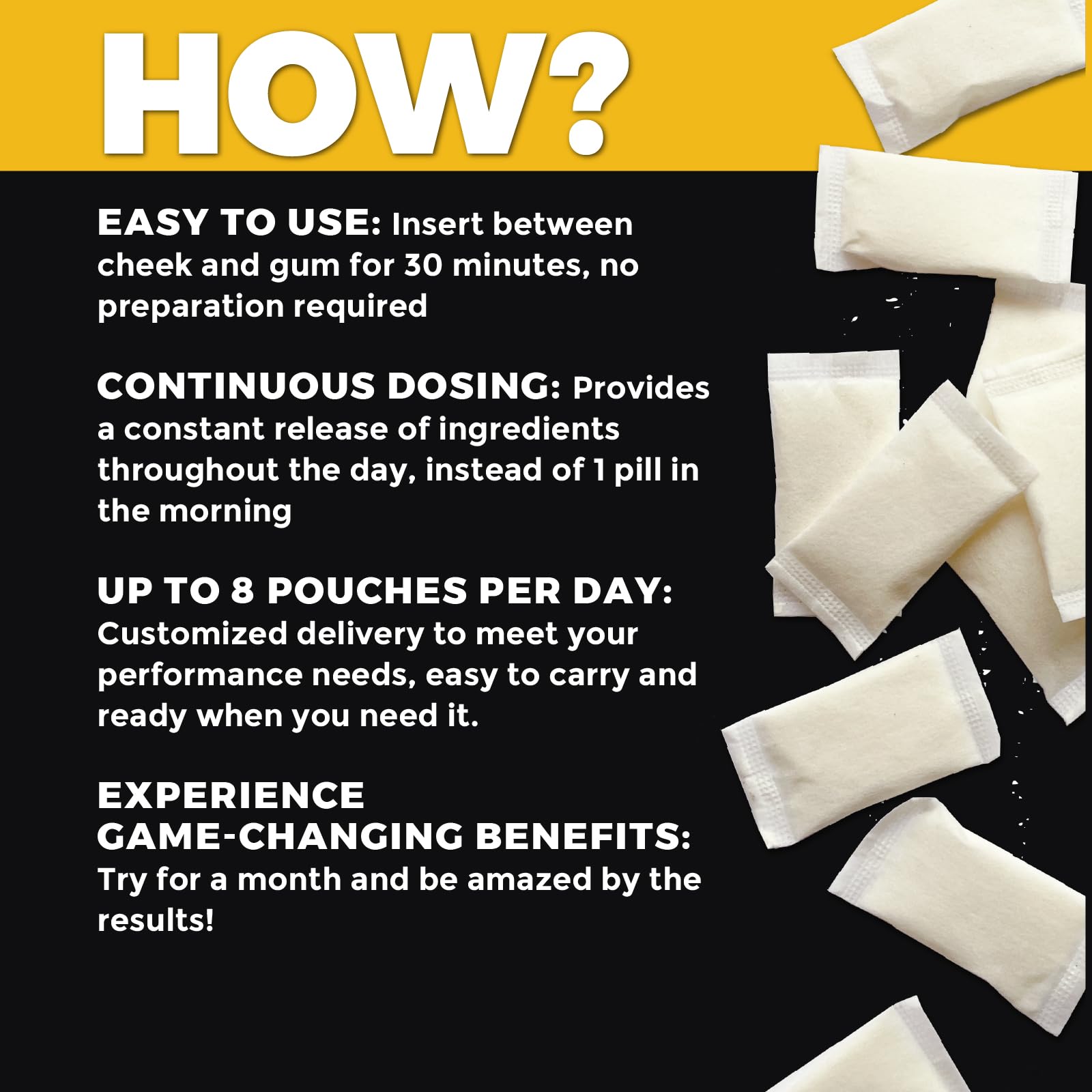 Fully Loaded Bullseye ALPHA Nootropic Pouches packaging details