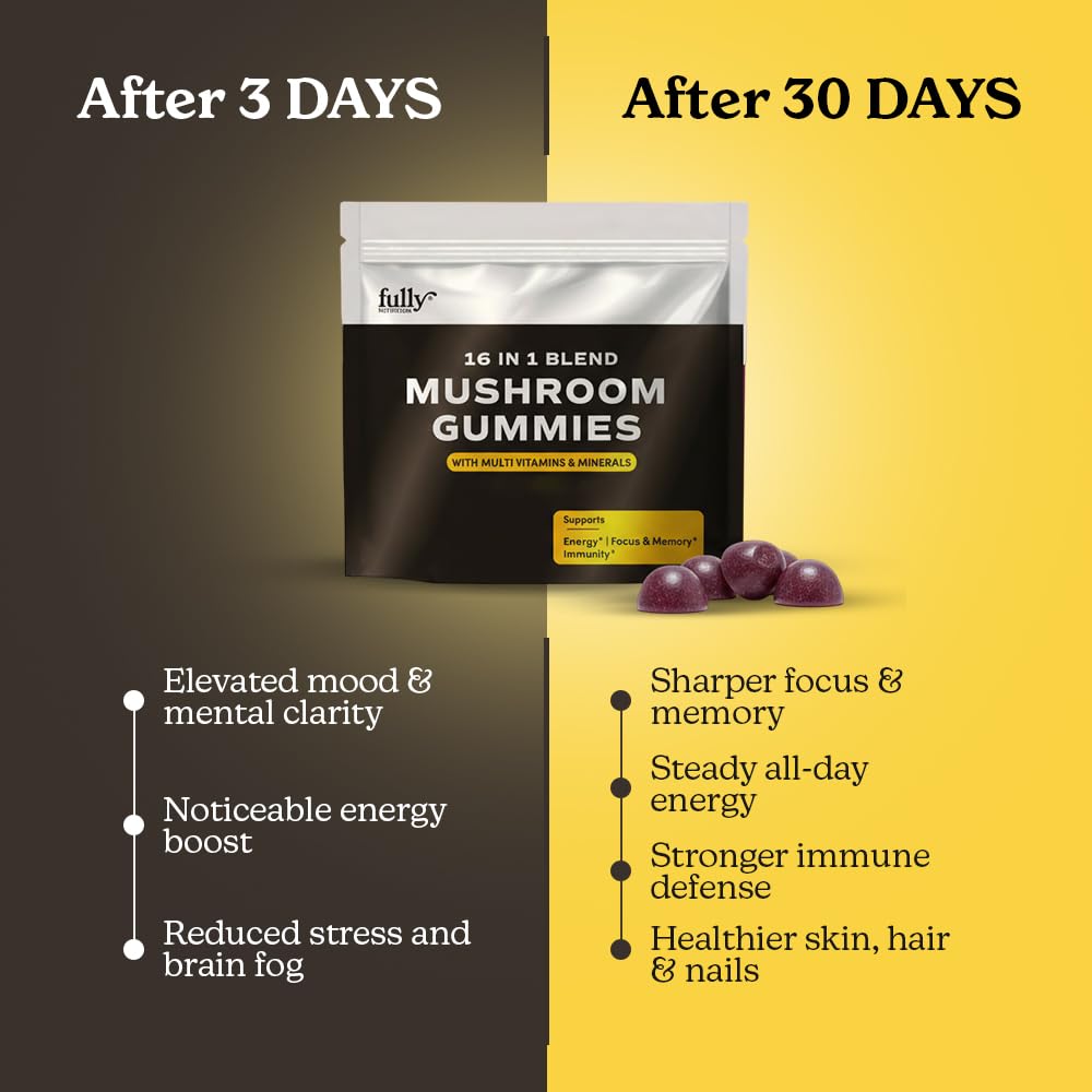FULLY NUTRITION 16 in 1 Mushroom Gummies lifestyle shot