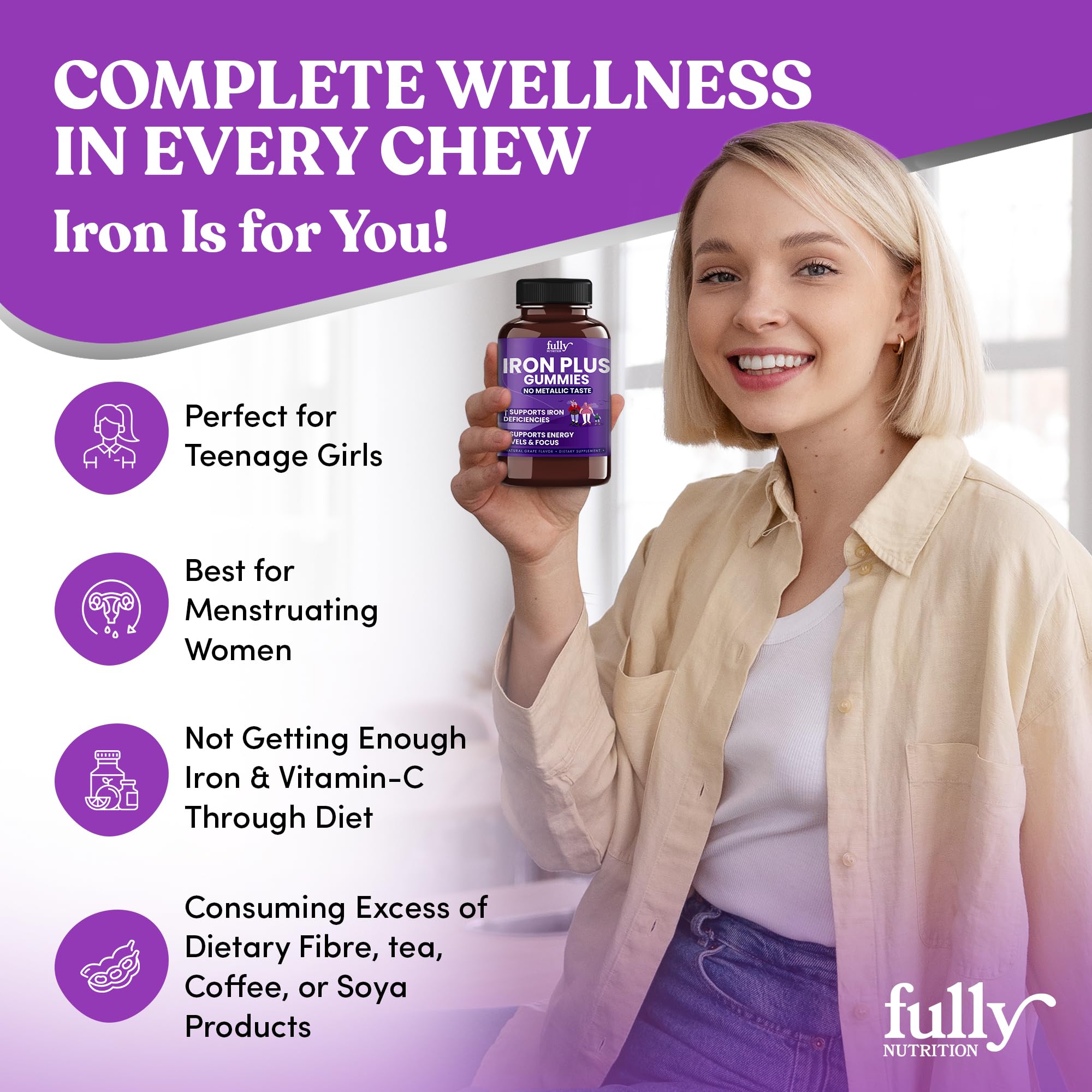 FULLY NUTRITION Iron Gummies 590g nutritional information