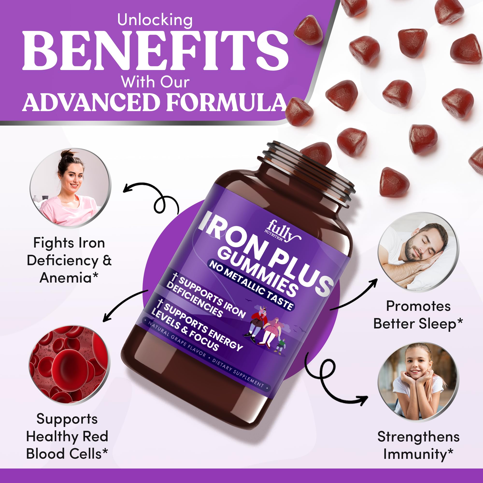 FULLY NUTRITION Iron Gummies 590g packaging