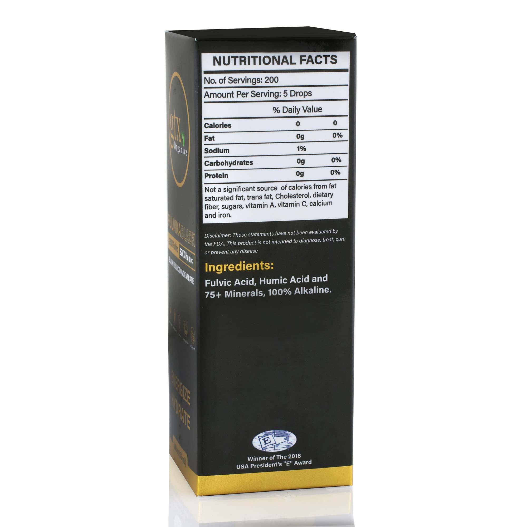 Fulvika Trace Mineral Drops bottle side view