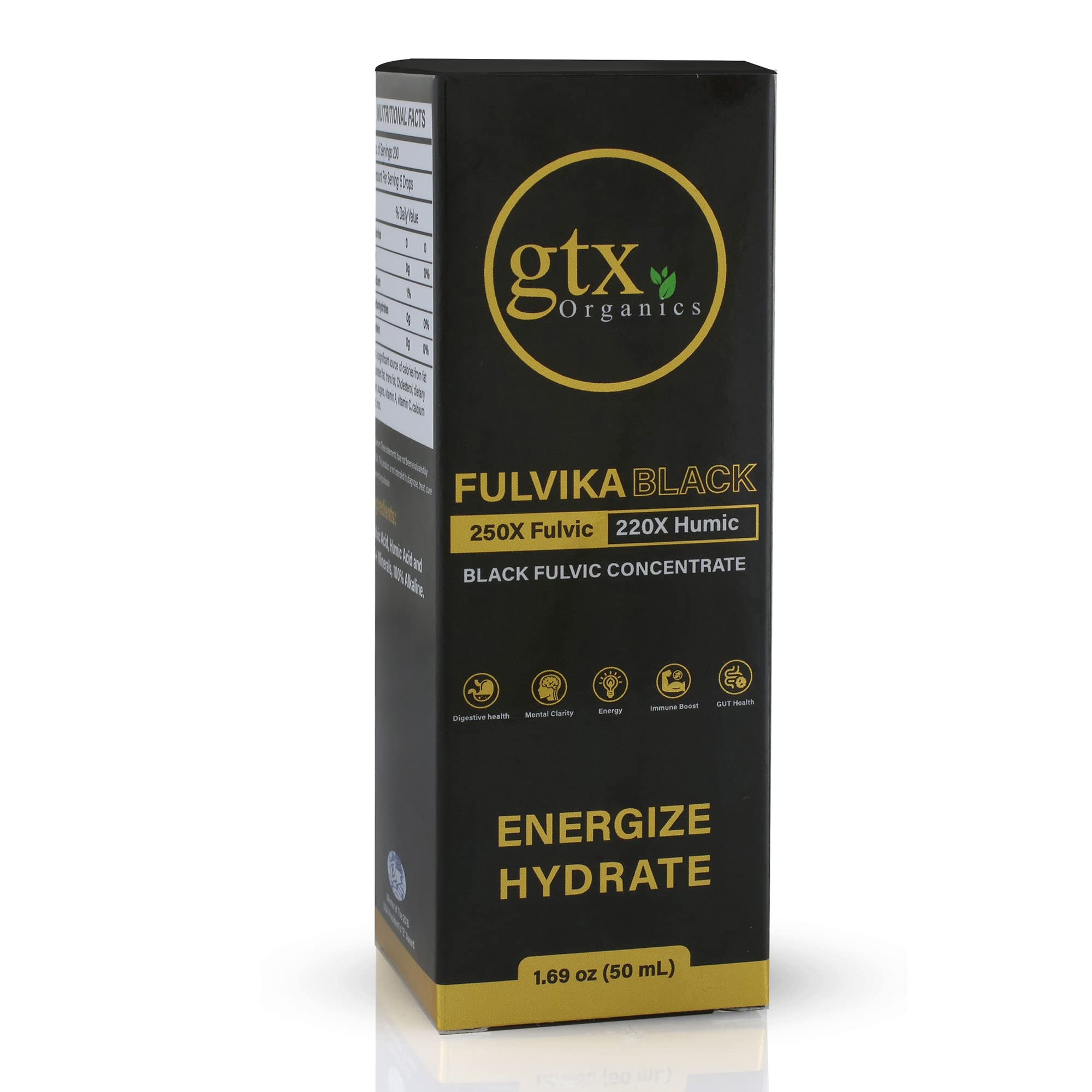 Fulvika Trace Mineral Drops packaging and ingredients