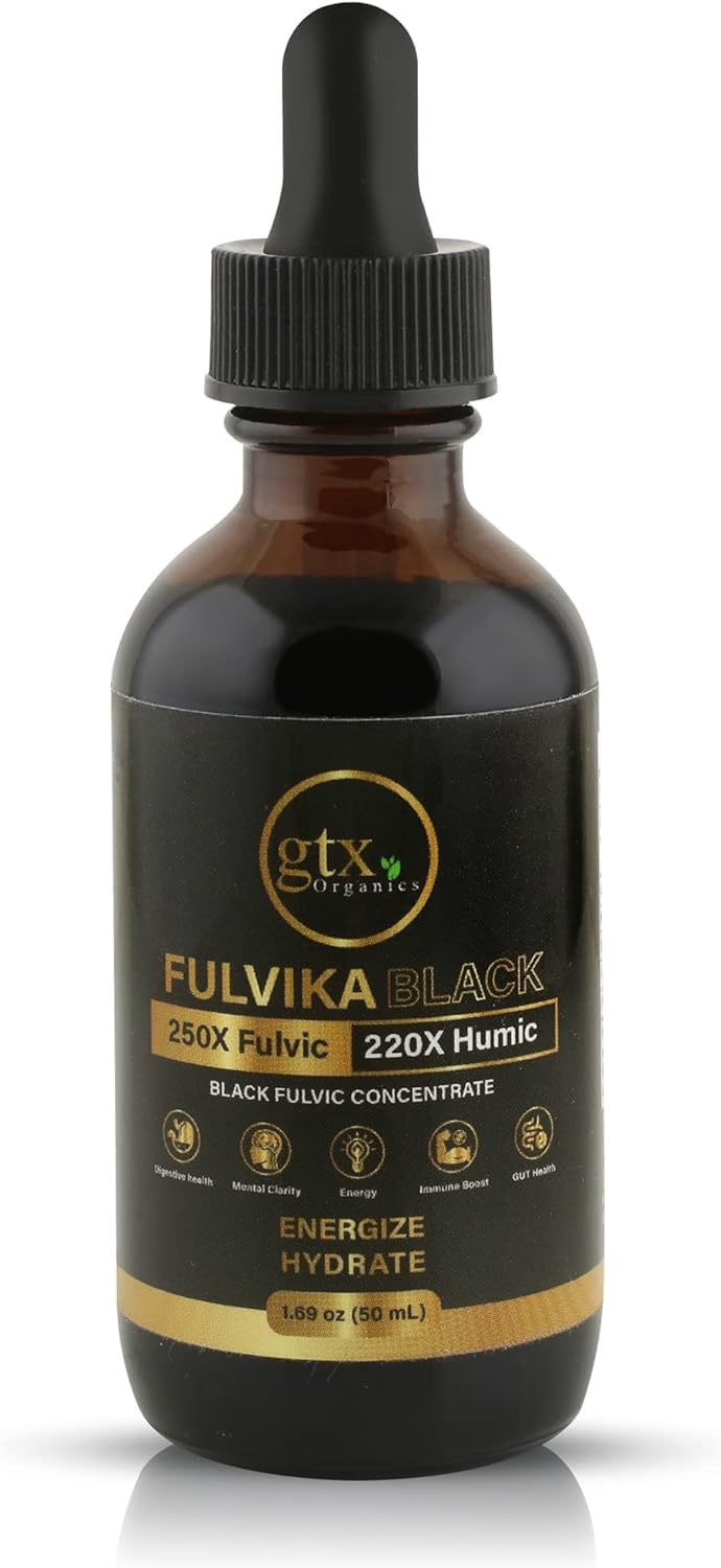 Fulvika Trace Mineral Drops showing dropper and liquid