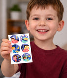 Fundefender Kids Sleep Patches laid out on a bedside table