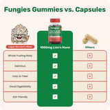 Fungies Lion’s Mane Mushroom Gummies with fresh strawberries and blueberries