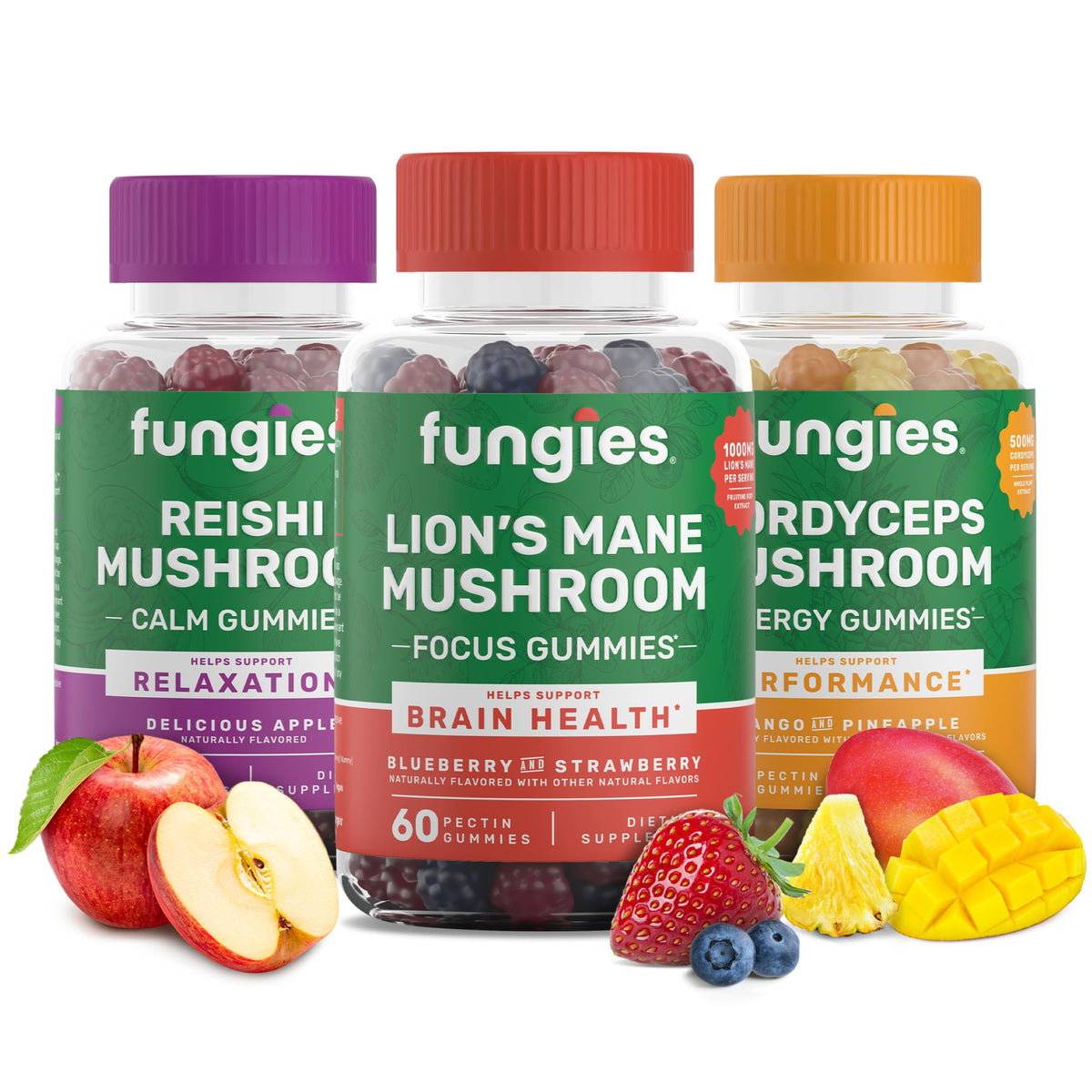 Fungies Superfood Mushroom Gummy Bundle front view with packaging