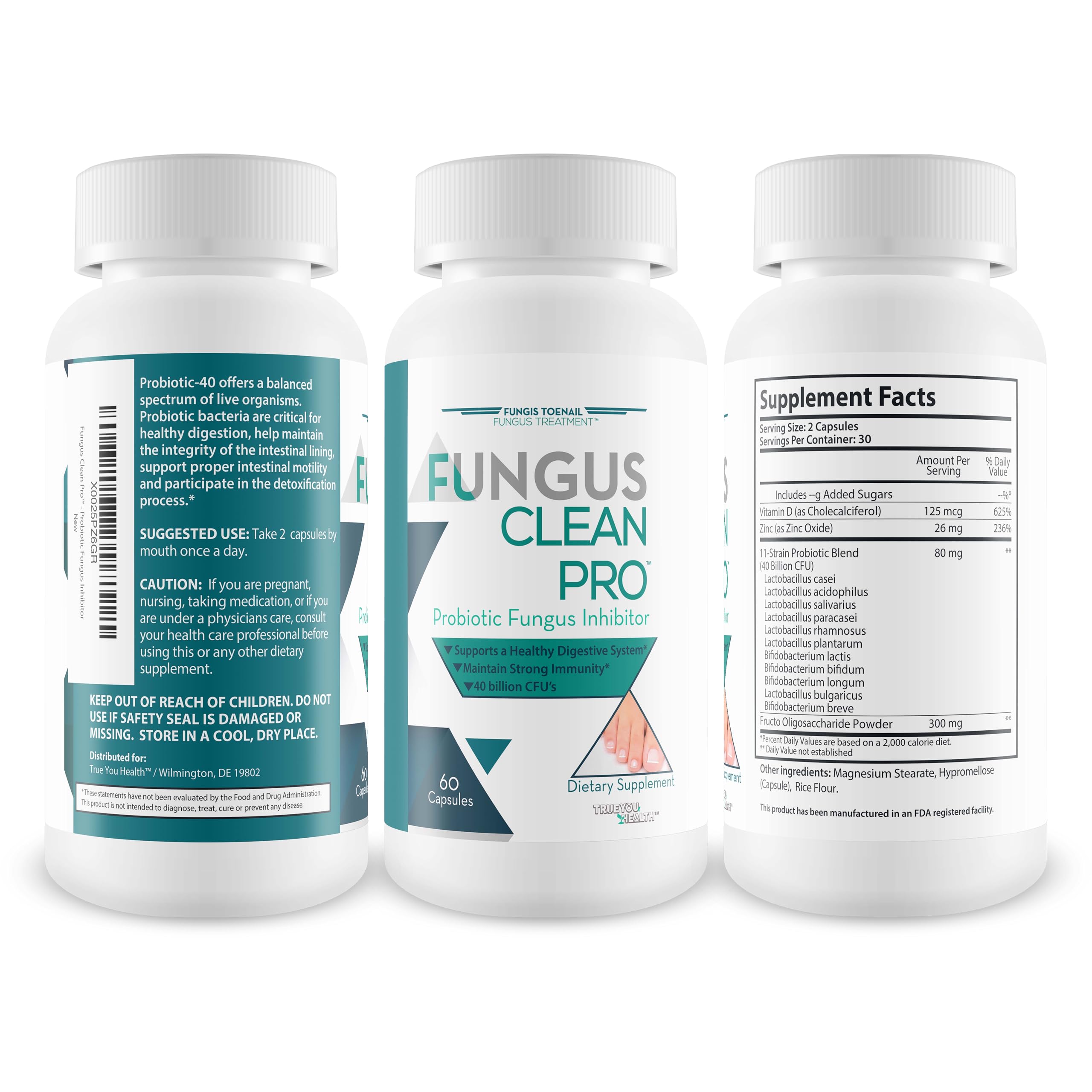 Fungis Toenail Fungus probiotic label details