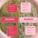 Funk It Wellness Seed Cycling Kit Radiate blend ingredients close-up