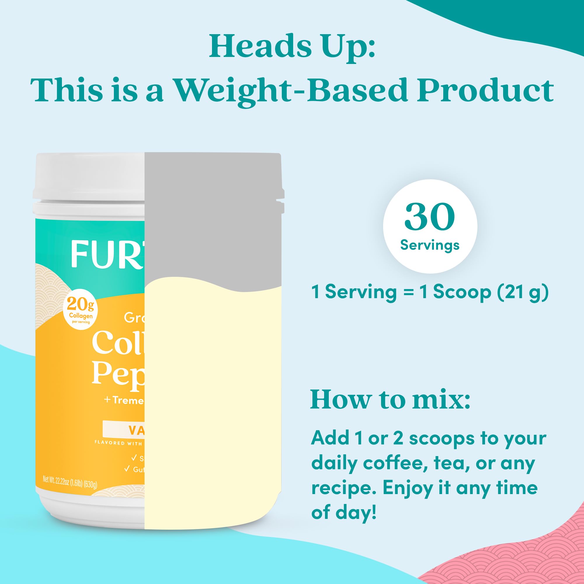 Further Food Collagen Peptides Powder 748g serving suggestion
