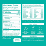 Further Food Collagen Peptides Powder back view with nutritional information