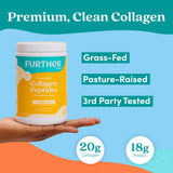 Further Food Collagen Peptides Powder side view showing scoop