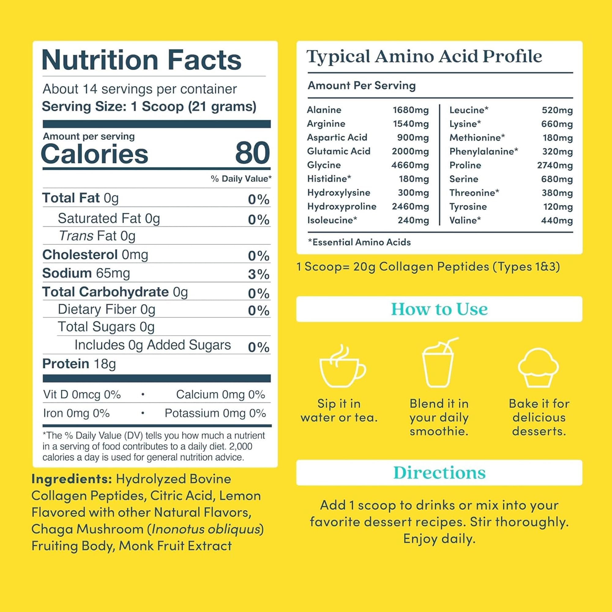 Further Food Collagen Peptides Powder side view with scoop