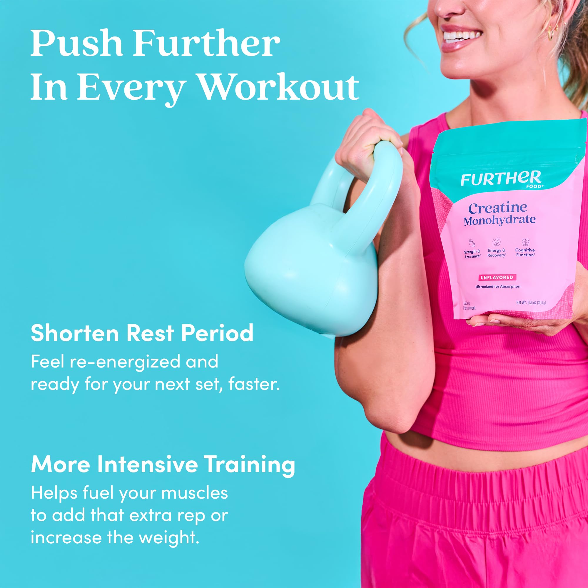Further Food Creatine Monohydrate 301g in a smoothie