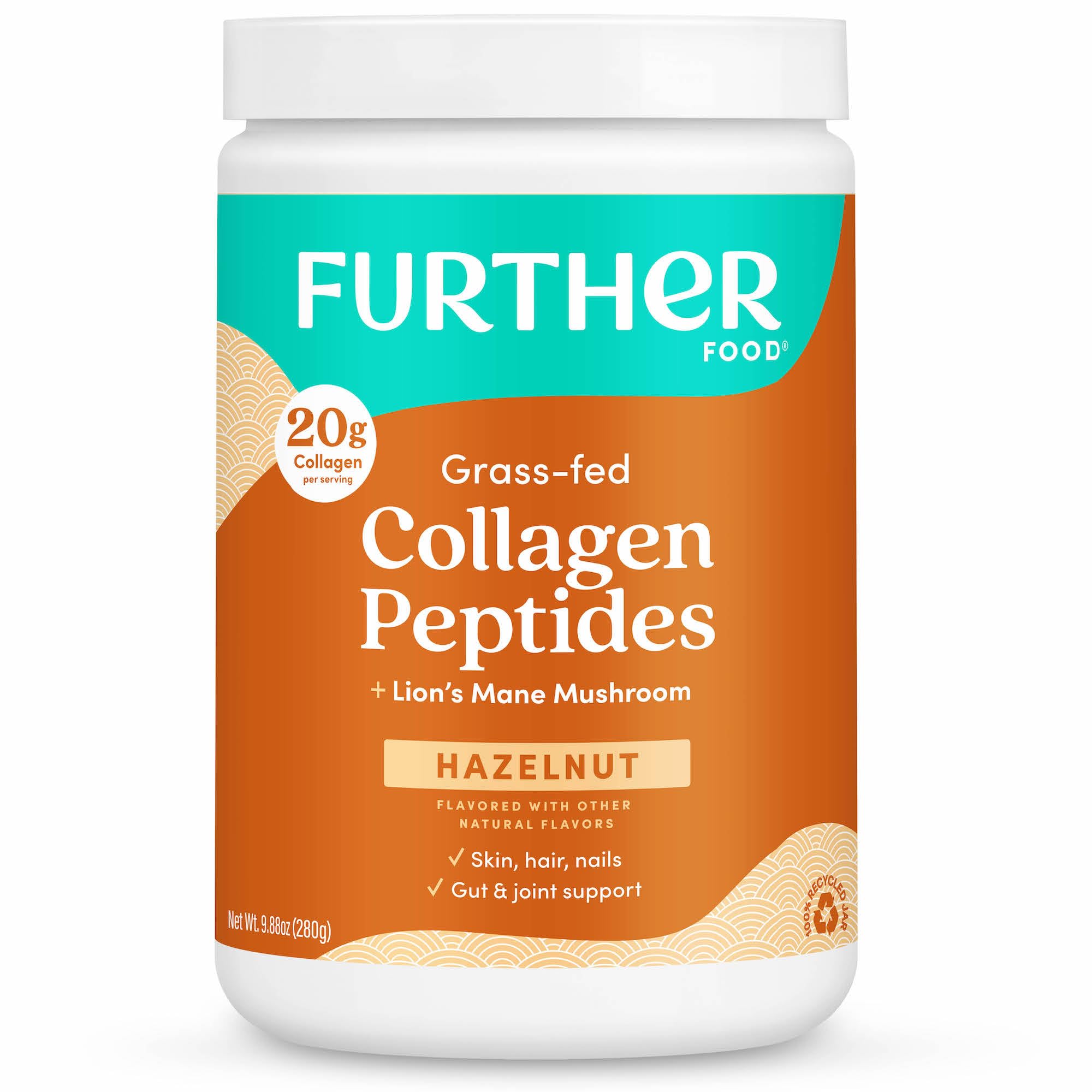 Further Food Hazelnut Collagen Creamer front view packaging