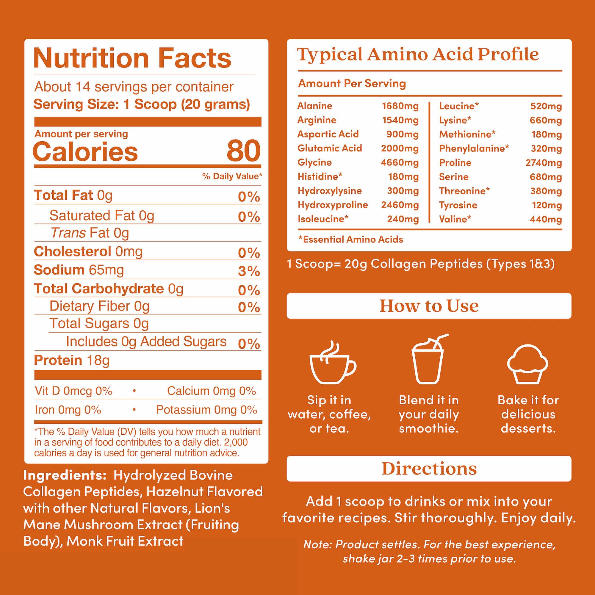 Further Food Hazelnut Collagen Creamer serving suggestion in coffee