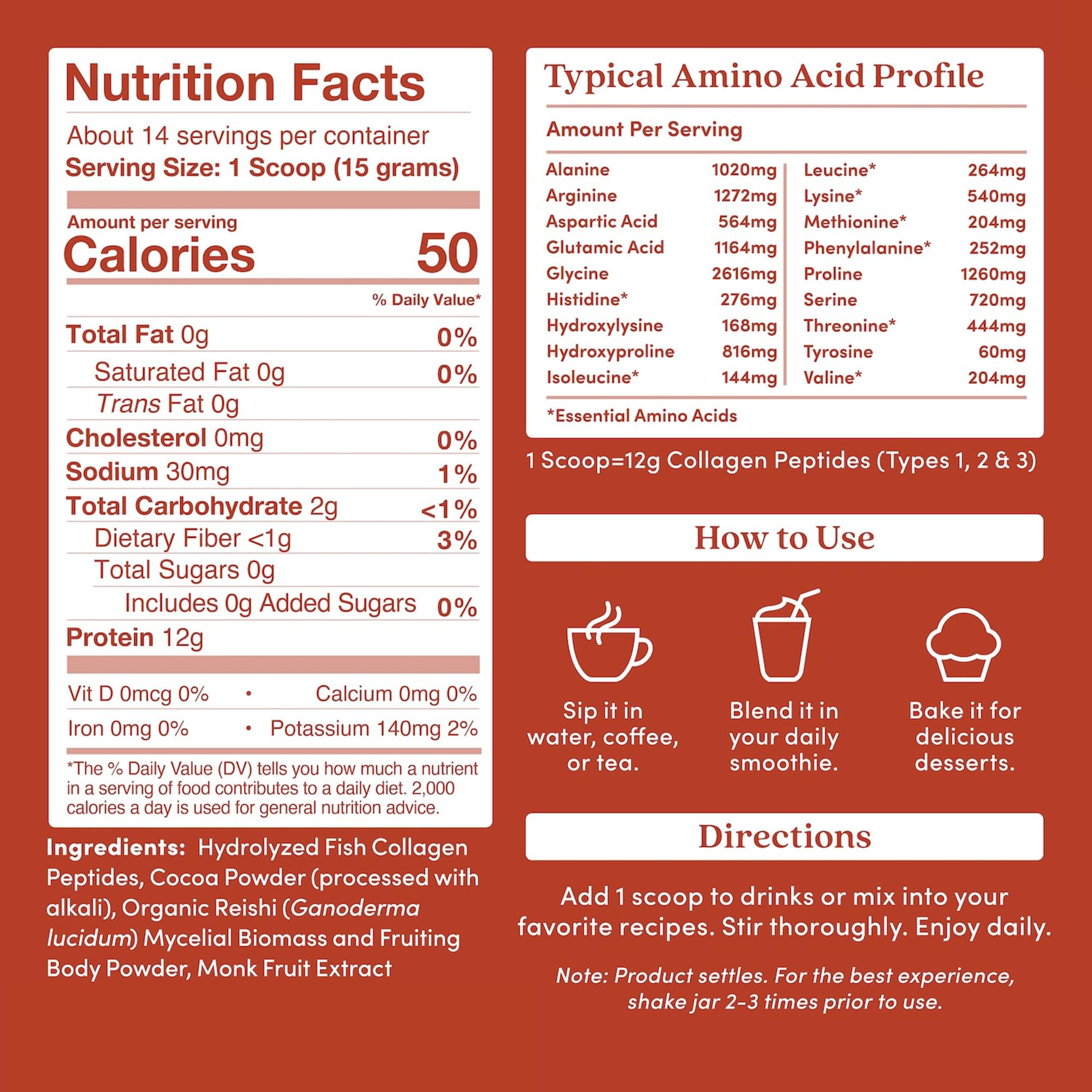 Further Food Marine Collagen Peptides Powder with chocolate flavour