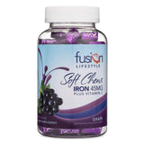 Fusion Lifestyle Iron Soft Chews 60 count grape flavour front view