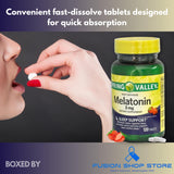 FUSION SHOP STORE Melatonin Tablets 3mg close-up of strawberry flavour tablet