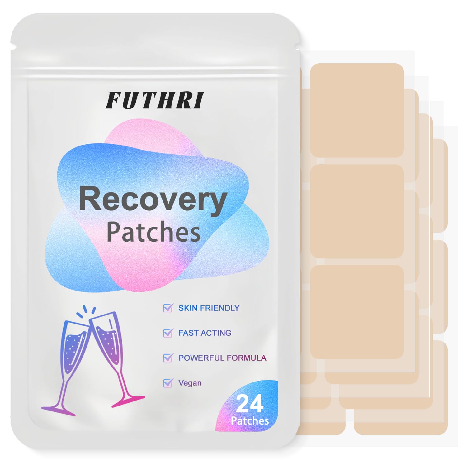 FUTHRI Party Care Patches 24-count pack front view