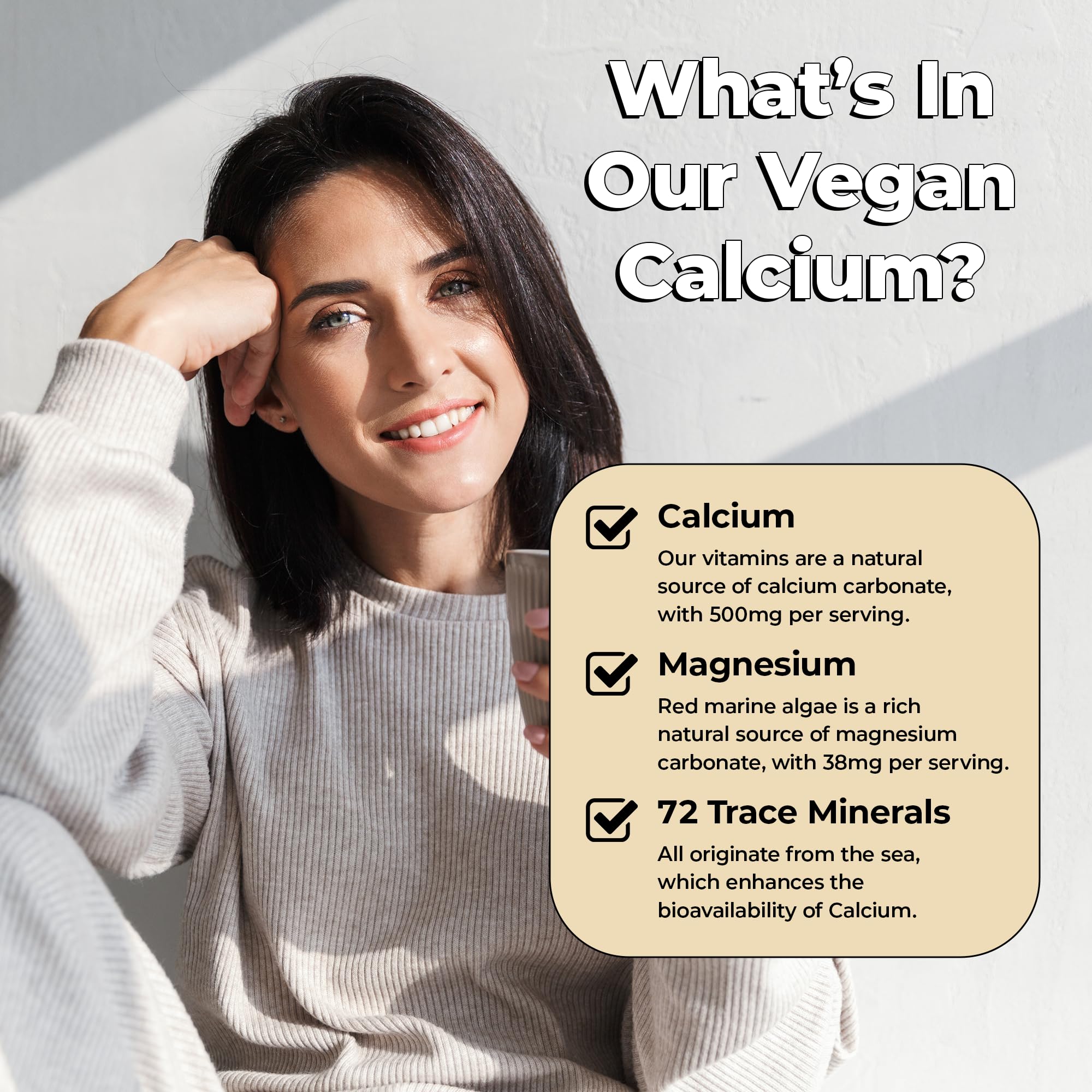 Future Kind Calcium Supplement on a wooden table