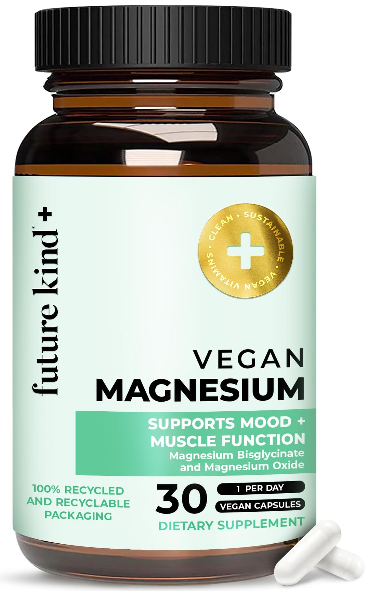 Future Kind Magnesium Glycinate 200mg supplement bottle front view