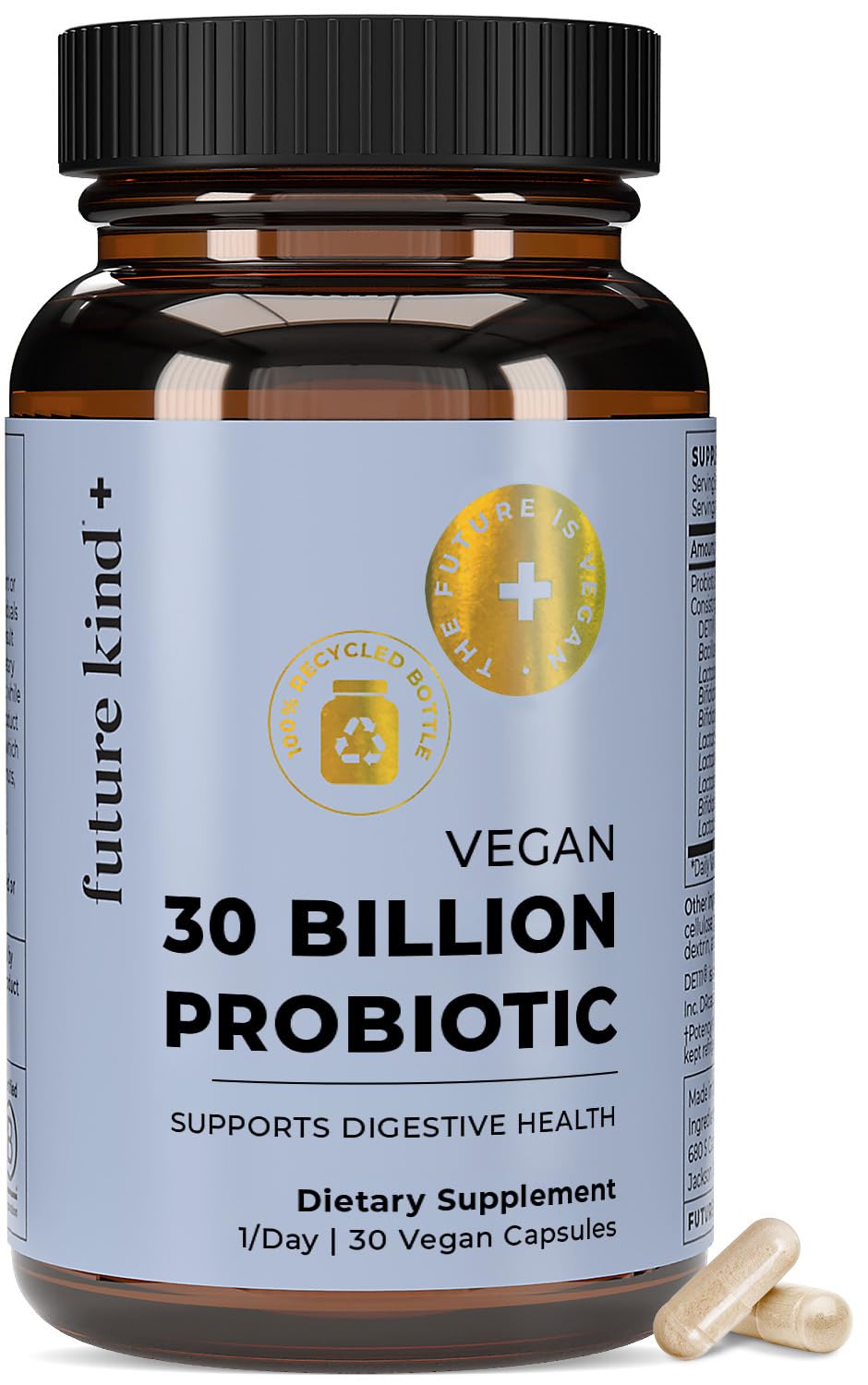 Future Kind Probiotic Capsules front view with 30 capsules