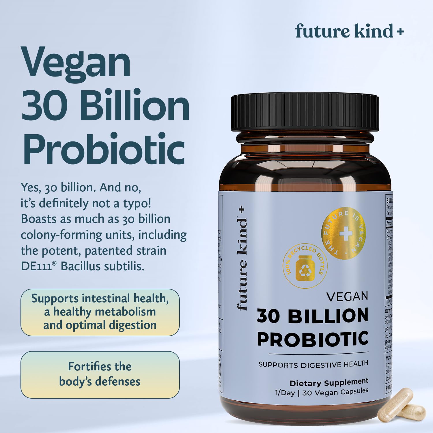 Future Kind Probiotic Capsules side view showing label details