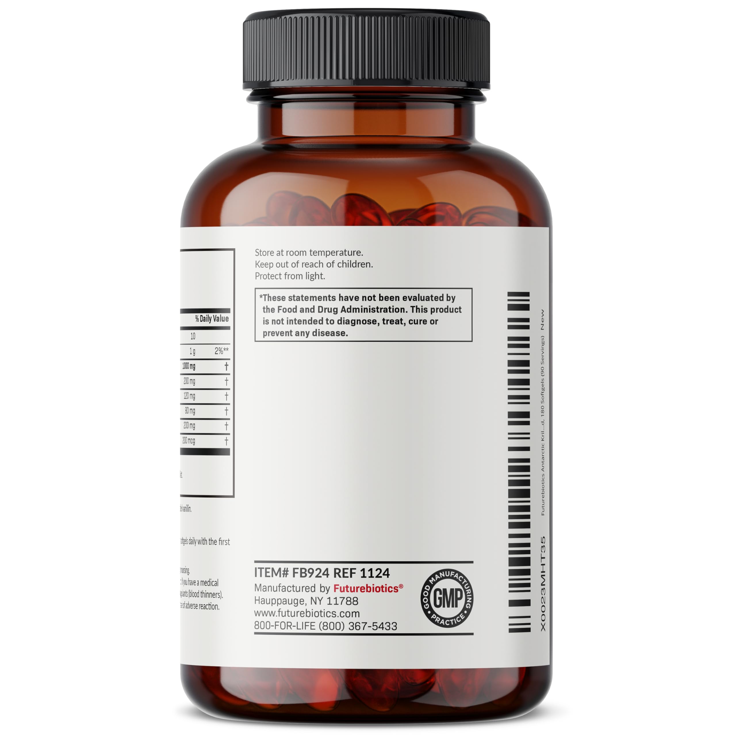 Futurebiotics Antarctic Krill Oil 1000mg softgels on a wooden surface