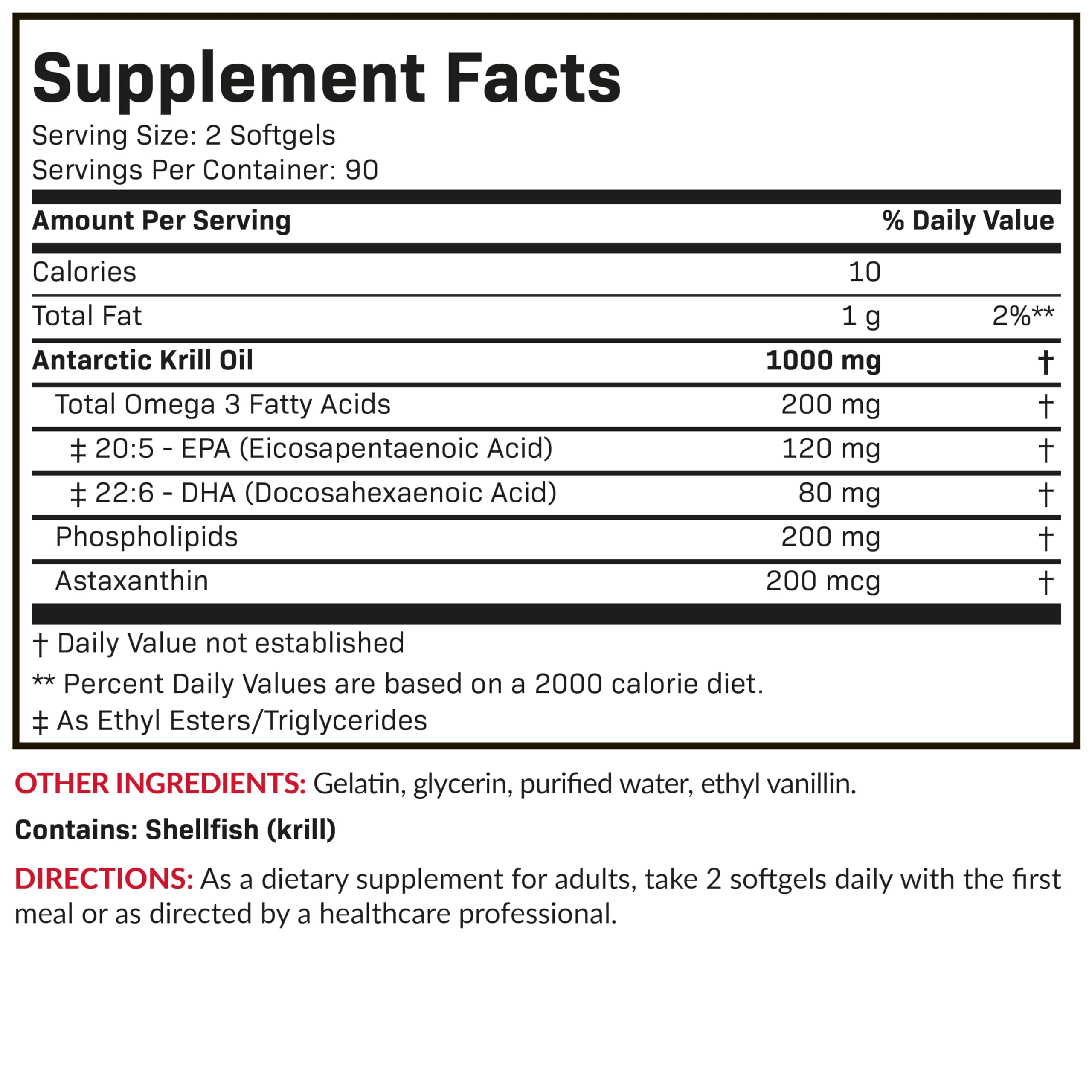 Futurebiotics Antarctic Krill Oil 1000mg softgels with ingredients list