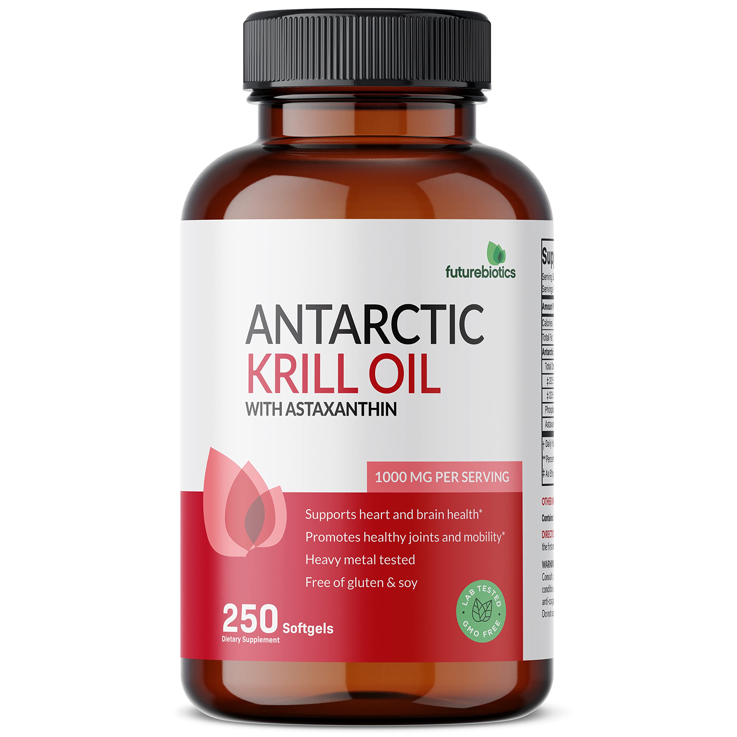 Futurebiotics Antarctic Krill Oil 1000mg softgels with measuring spoon